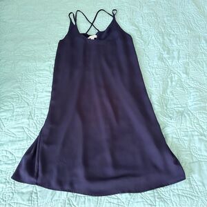 Carolina Belle Midnight Blue Slip Dress Criss-cross Straps Size 6